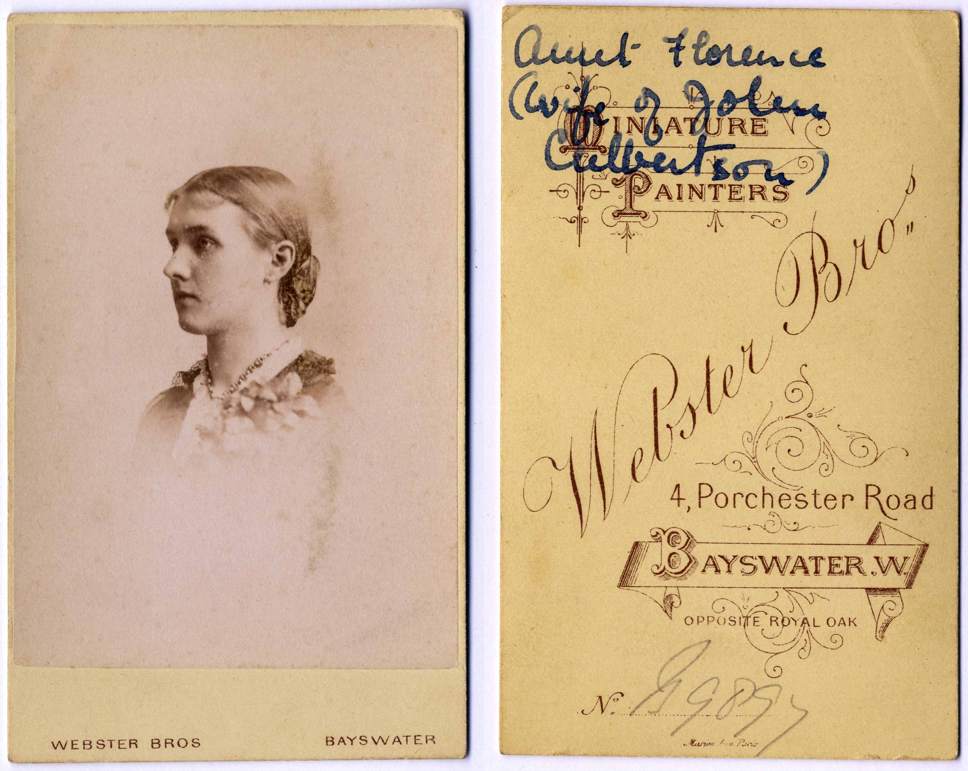  Florence Culbertson née Schütz - wife of John Culbertson & mother of John Murray, Robert Bryan & Heather Culbertson 