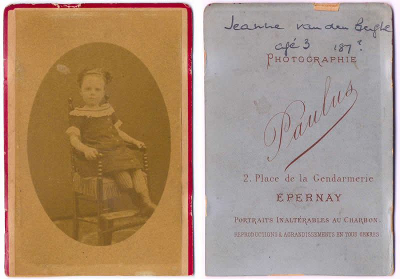  Jeanne Thérèse vanden Berghe as a young girl 