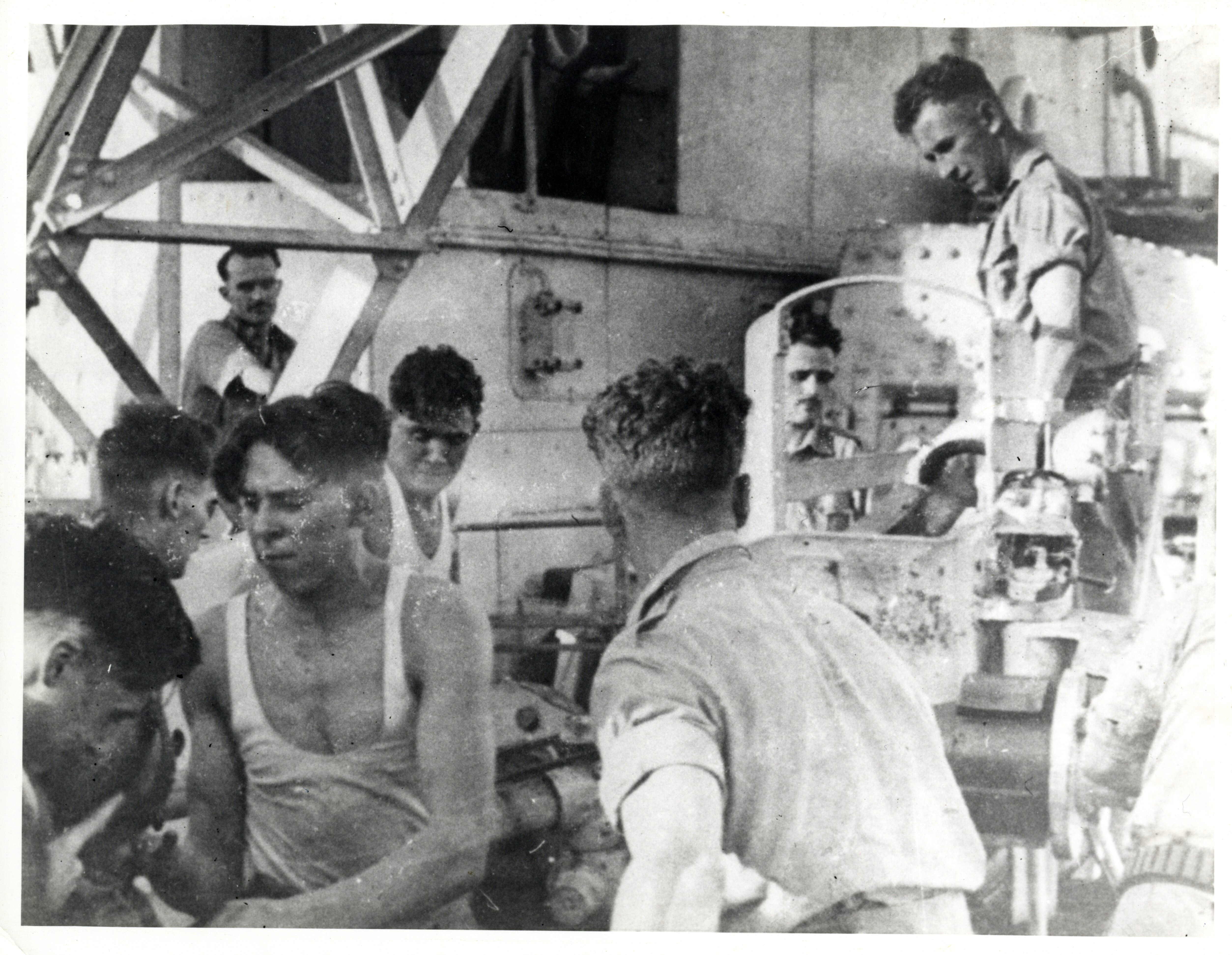  Royal Marines manning a 6inch gun 