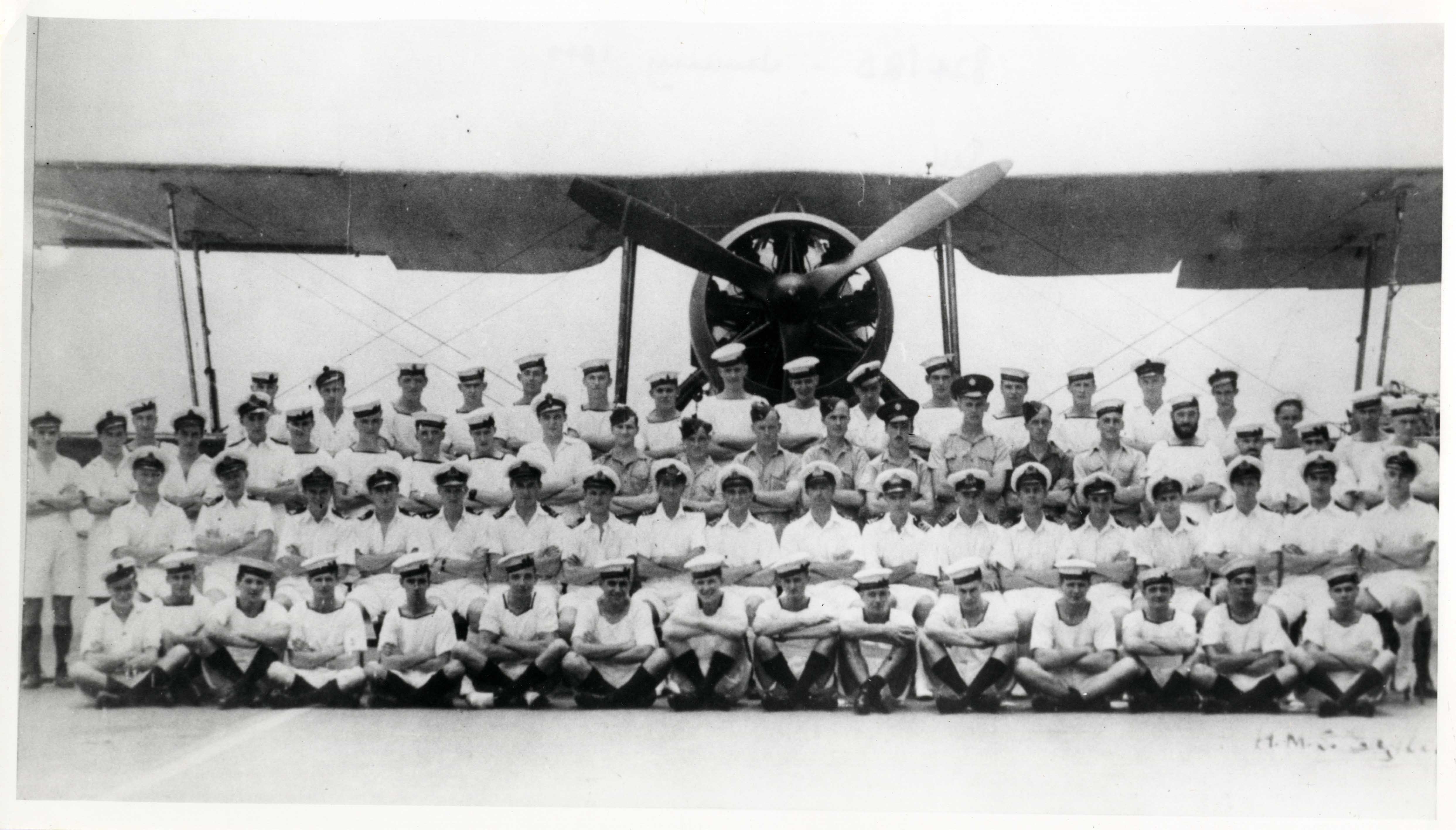  824 Squadron in front of Fairey Swordfish, Jan-1940 