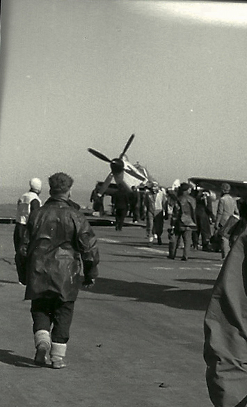  Firefly (?) on deck of unkown aircraft carrier 