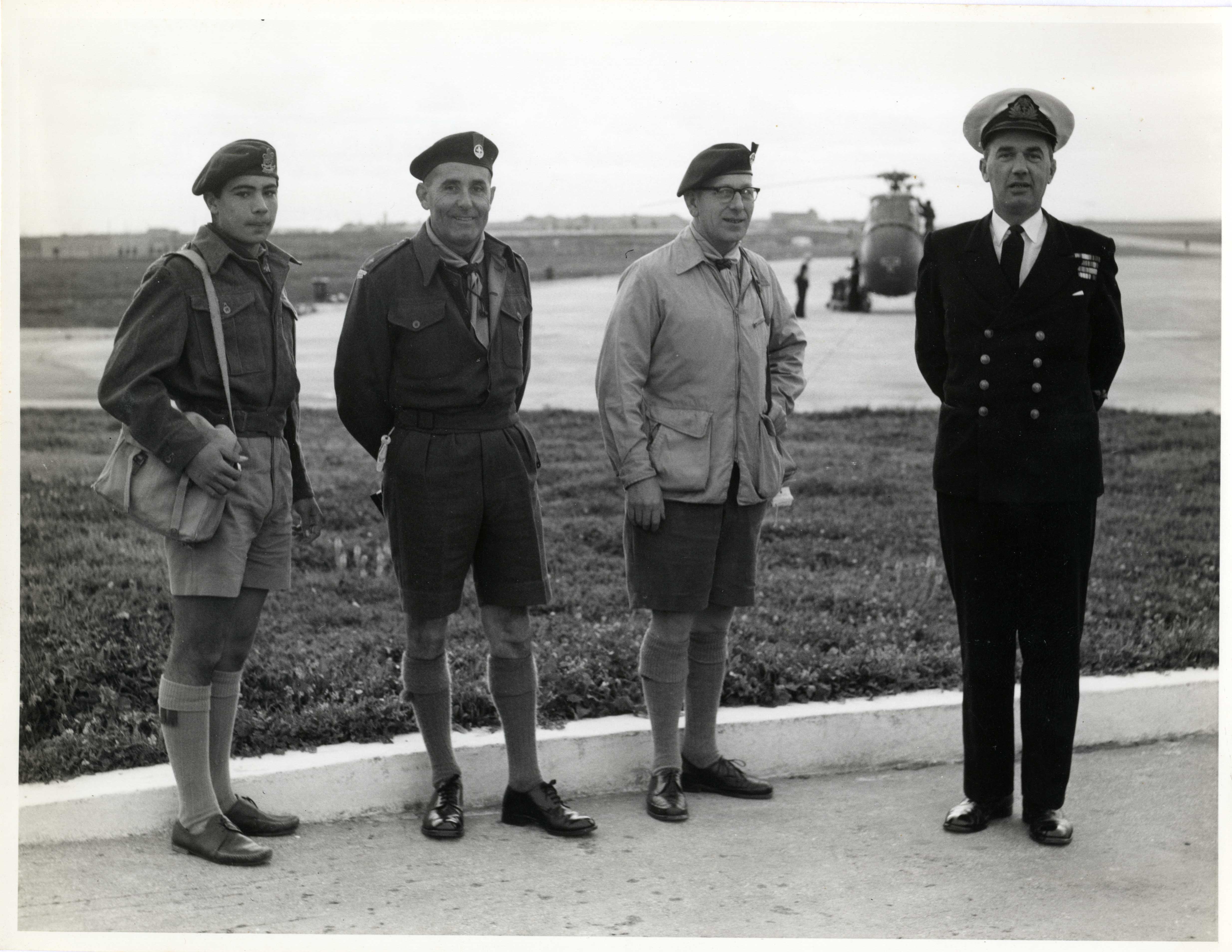  Lt Cmdr J M Culbertson welcomes Scout visitors to RNAS Hal Far, Malta 