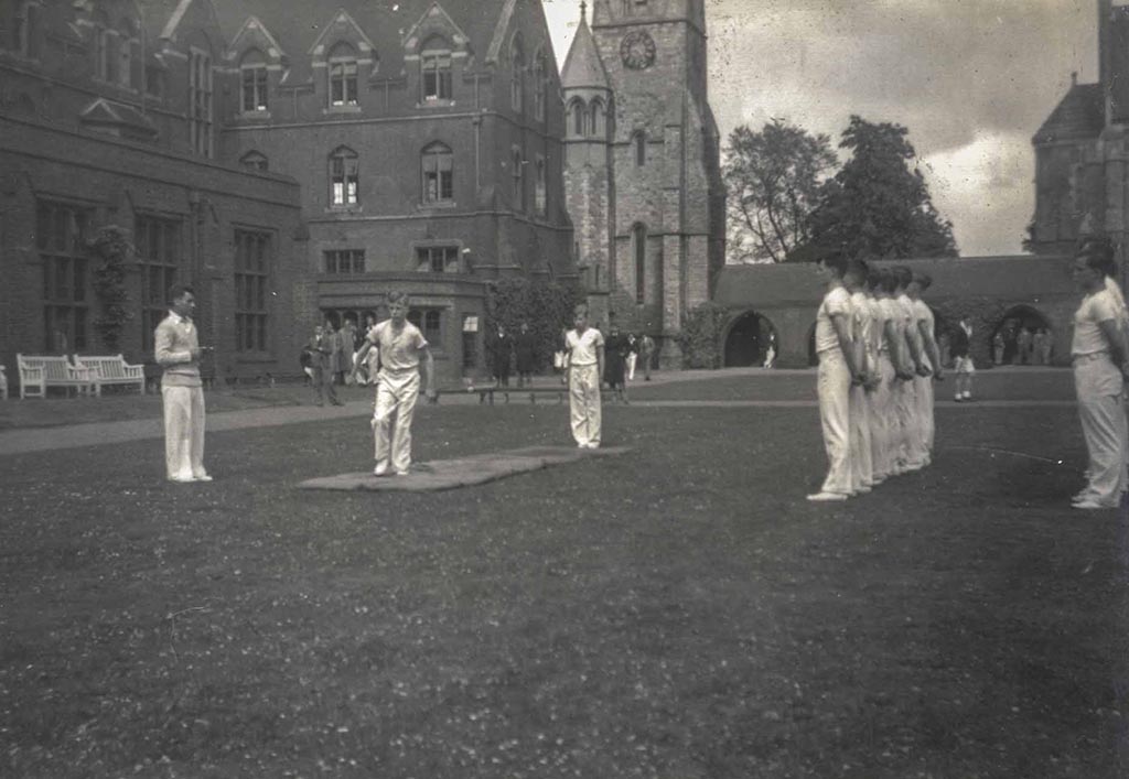 1941 - Gymnastics team performing in The Quad, St Edward's School, Oxford