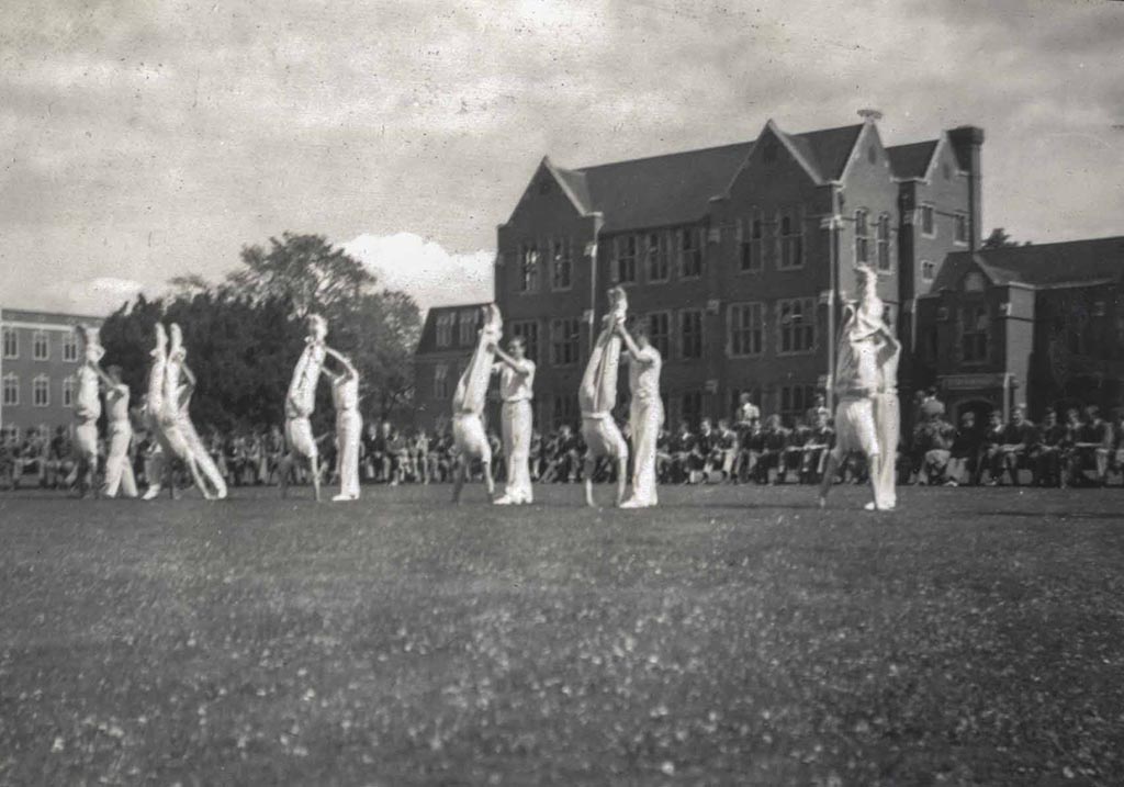 1941 - Gymnastics team performing in The Quad, St Edward's School, Oxford