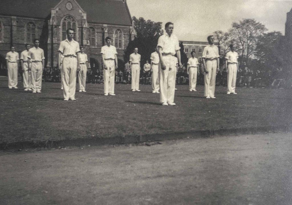 1941 - Gymnastics team performing in The Quad, St Edward's School, Oxford